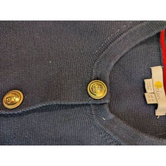 Boden Women’s U.S. 4 Navy Blue Holly Cardigan Sweater Gold Buttons Pockets - Picture 3 of 6